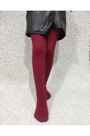 Simli Diamond Kız Çocuk Külotlu Çorap - Şarap Rengi Premium children pantyhose