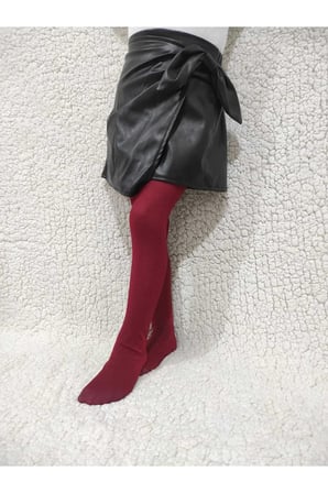 Simli Diamond Kız Çocuk Külotlu Çorap - Şarap Rengi Premium children pantyhose