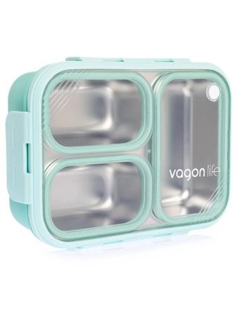 Vagon Çelik Beslenme Kutusu Lunch Box Paslanmaz 620 Ml Mavi Xc-7097
