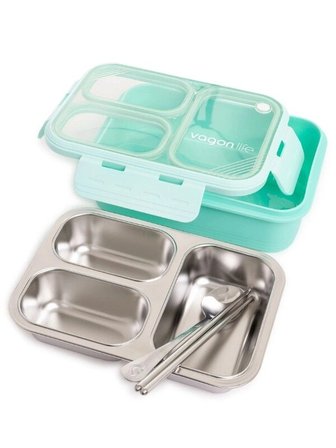 Vagon Çelik Beslenme Kutusu Lunch Box Paslanmaz 620 Ml Mavi Xc-7097