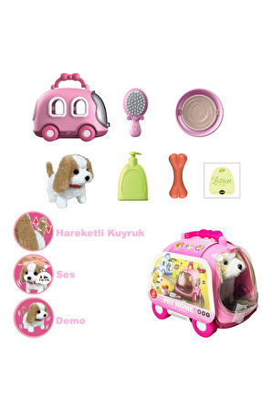 Sesli Işıklı Yürüyen Köpek Taşıma Çantalı Kuyruk Sallar Oyuncak Yürüyen Köpek