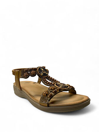 7053 Kadın Anatomik Taşlı Sandalet