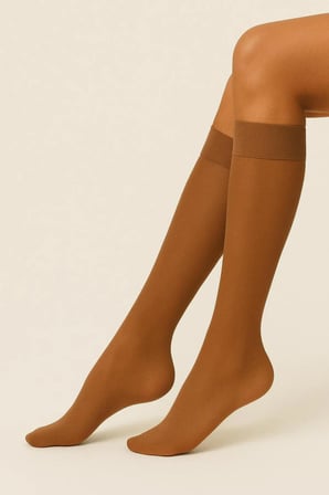 Kadın Diz altı Pantolon Çorap Orta Kalın Micro 40 Bronz Mat Mus Çorap