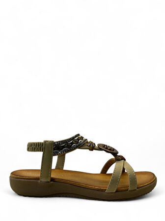 7058 Kadın Anatomik Taşlı Sandalet