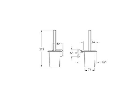 VitrA Base 600 A4413536 Tuvalet Fırçalığı, Mat Siyah