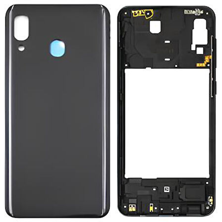 Samsung Galaxy A20  - SM-A205F FULL Kasa Arka Kapak Takım SİYAH