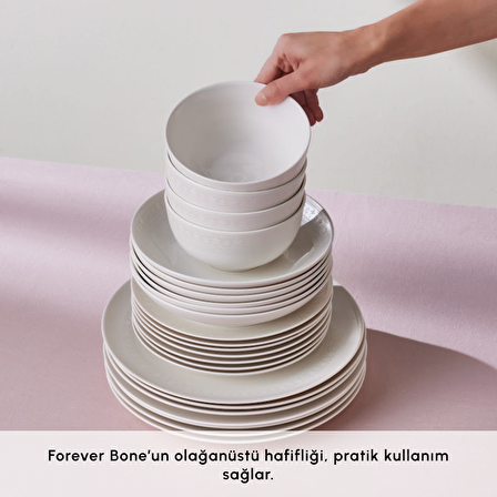 Karaca Forever Bone Artiste 53 Parça 12 Kişilik Yemek Takımı