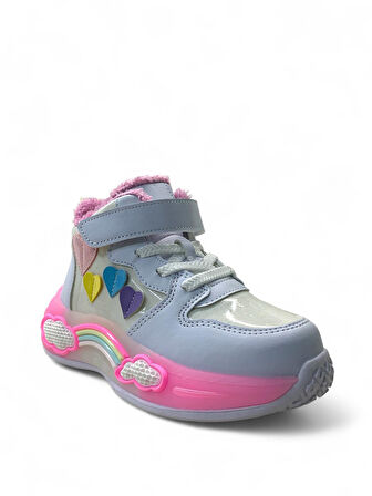 Pepino 2050 Kız Çocuk Okul Öncesi Işıklı İçi Tüylü Spor Bot