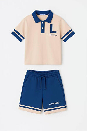 La'ciel Paris Polo Yaka Tshirt ve Şortlu Erkek Çocuk Takım (2-7 Yaş)