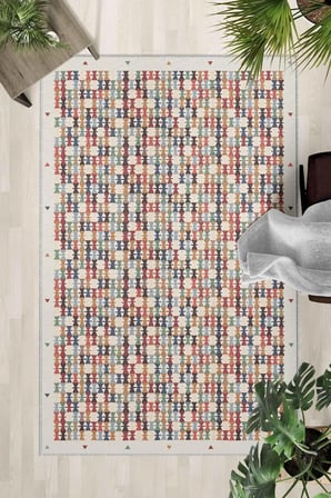 Kaymaz Taban Yıkanabilir Halı – Mutfak, Salon, Yatak Odası için Modern Dijital Baskı Halı (SLNHALI41