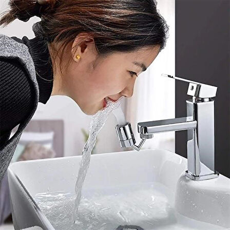 caselka®  720 Derece Dönebilen 4 Filtreli Tüm Musluk Tipleri İle Uyumlu Montaj Aparatlı Musluk Başlık