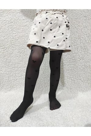 Siyah Kız Çocuk Bowtie Külotlu Çorap - Sweety Külotlu Çorap