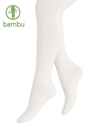 Kız Çocuk Bambu Beyaz Külotlu Çorap ( Orta Klaın Yumuşak & Konfor Bambbo Çorap )