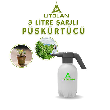 Zirai İlaçlama Pompası Şarjlı 3Lt (Gri)