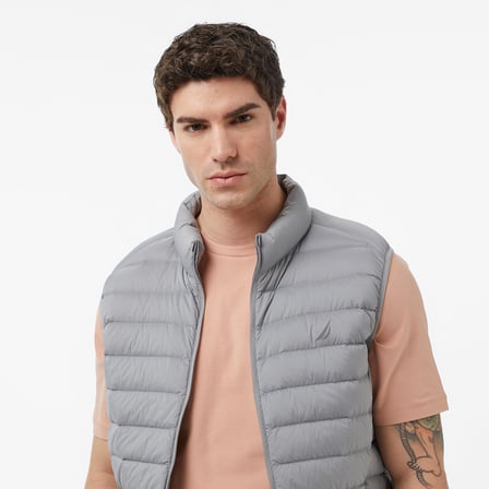 Nautica Erkek Gri Regular Fit Su İtici Kaz Tüyü Yelek