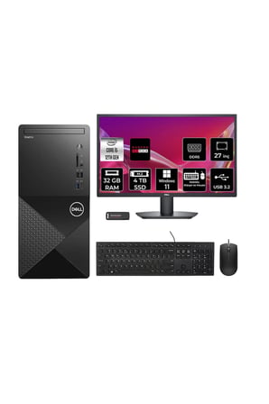 Vostro 3030MT i5 12400 32GB 4TB SSD RX550/4GB W11P Masaüstü Bilgisayar + 27" Monitör