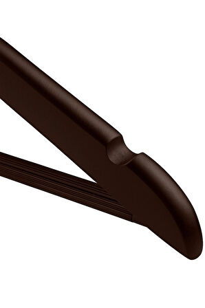 Teknor-Prado 12 Adet Ahşap Görünümlü Plastik A Kalite Siyah Stil Elbise Askısı