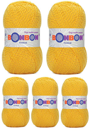 5 Adet Festival Simli Örgü İpi Yünü Renk No:217