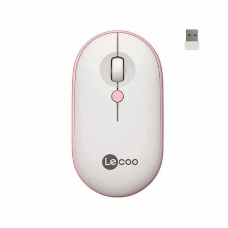 Lecoo WS212 Pembe-Beyaz Optik Kablosuz Mouse