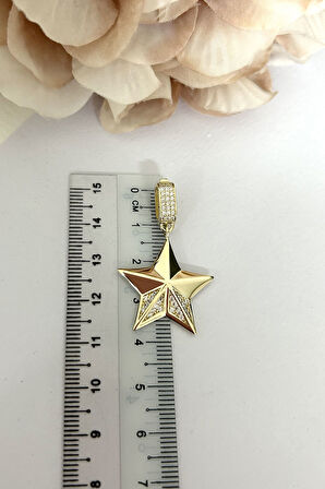 Klipsli Halka Altın Yıldız Kolye