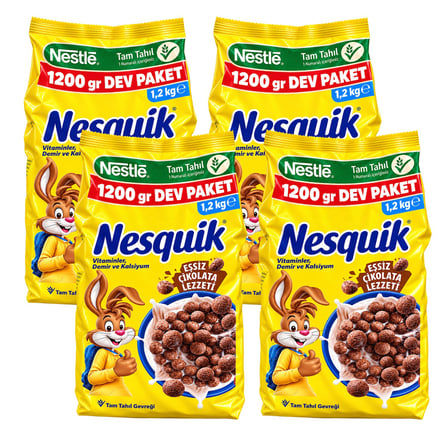 Nesquik Kakaolu Tam Tahıl Gevreği 1200 gr 4 lü (4,8 kg)