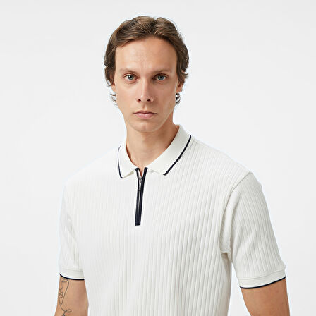 Nautica Erkek Beyaz Classic Fit Polo Yaka T-Shirt