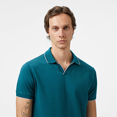 Nautica Erkek Yeşil Classic Fit Polo Yaka T-Shirt