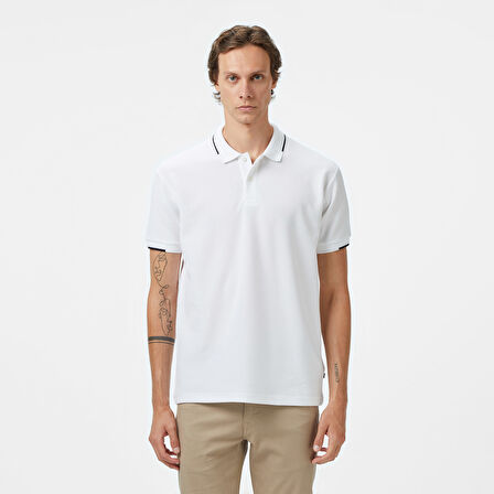 Nautica Erkek Beyaz Classic Fit Polo Yaka T-Shirt