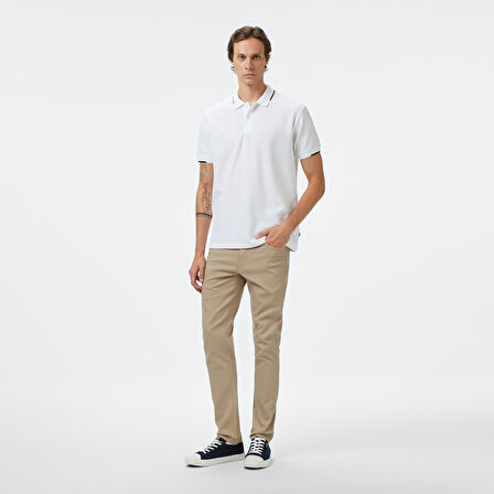 Nautica Erkek Beyaz Classic Fit Polo Yaka T-Shirt