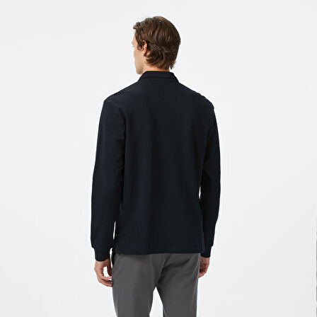 Nautica Erkek Siyah Classic Fit Uzun Kollu Polo Yaka T-Shirt