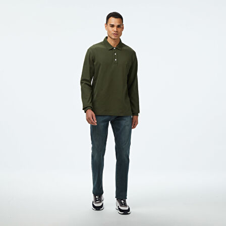 Nautica Erkek Yeşil Classic Fit Uzun Kollu Polo Yaka T-Shirt