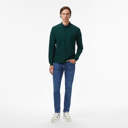 Nautica Erkek Yeşil Classic Fit Uzun Kollu Polo Yaka T-Shirt