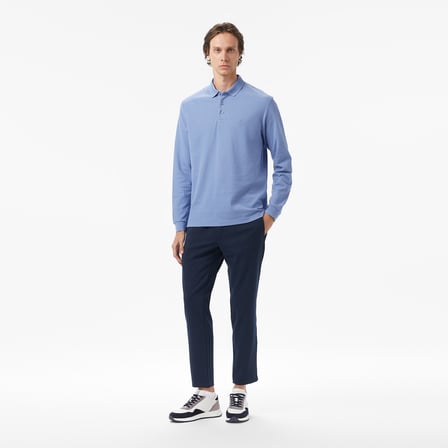 Nautica Erkek Mavi Classic Fit Uzun Kollu Polo Yaka T-Shirt