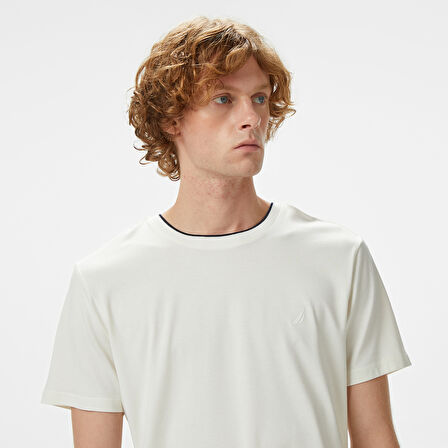 Nautica Erkek Krem Regular Fit T-Shirt
