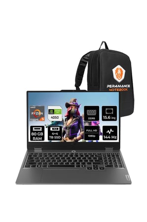 LOQ 15ARP9 R5 7235HS 80GB 4TB+4TB SSD RTX4050/6GB 105W 15.6" FHD 144Hz FDOS Gaming Laptop