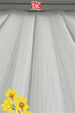 Taç Simli Örme Çelik Kırık Beyaz 1x3 Sık Pile Tül Perde  - Extra Gramajlı Dökümlü - Kırışmaz Ütü Istemez 