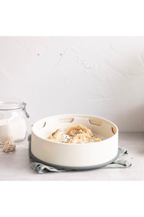  GreenPan Steamy Krem 24 cm Buharda Pişirici | 24 cm Tencerelerle Uyumlu | Üst Üste Kullanılabilir 