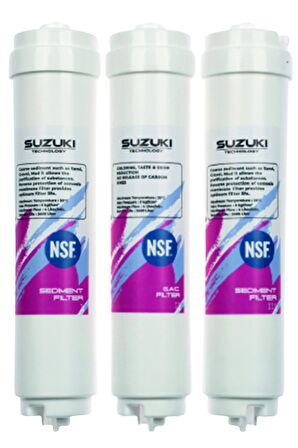 Su Arıtma Filtre Seti 3'lü Inline  Set,Kapalı Kasa Cihazlar İçin