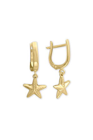 Altın Deniz Yıldızı Küpe