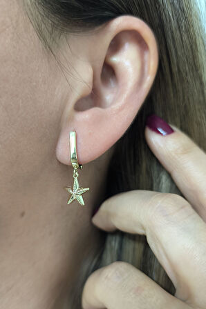 Altın Deniz Yıldızı Küpe