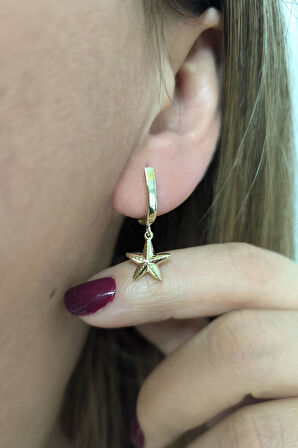 Altın Deniz Yıldızı Küpe