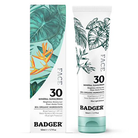 BADGER SPF30 FACE MINERAL SUNSCREEN CREAM