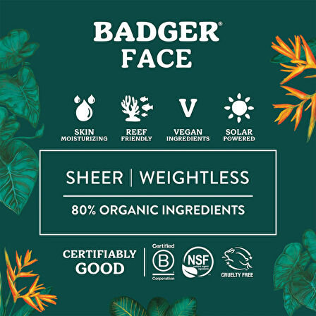 BADGER SPF30 FACE MINERAL SUNSCREEN CREAM