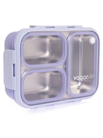 Vagon Çelik Beslenme Kutusu Lunch Box Paslanmaz 620 Ml Mor Xc-7097