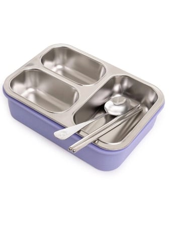 Vagon Çelik Beslenme Kutusu Lunch Box Paslanmaz 620 Ml Mor Xc-7097