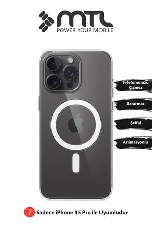 iPhone 15 Pro Animasyonlu Sararmaz Magsafe Kılıf