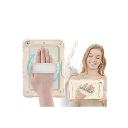 Apple iPad 5 Air 9.7 Kılıf Strap New Tablet Kapak - Pembe