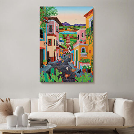 Ortacağ Meksika Köyü Duvar Tablosu-6344