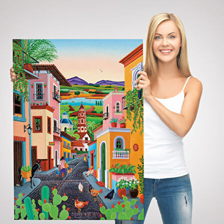 Ortacağ Meksika Köyü Duvar Tablosu-6344