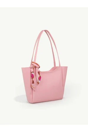 Fularlı(degişkenlik göstermektedir)Fermuarlı Shopper El Ve Omuz Çantası